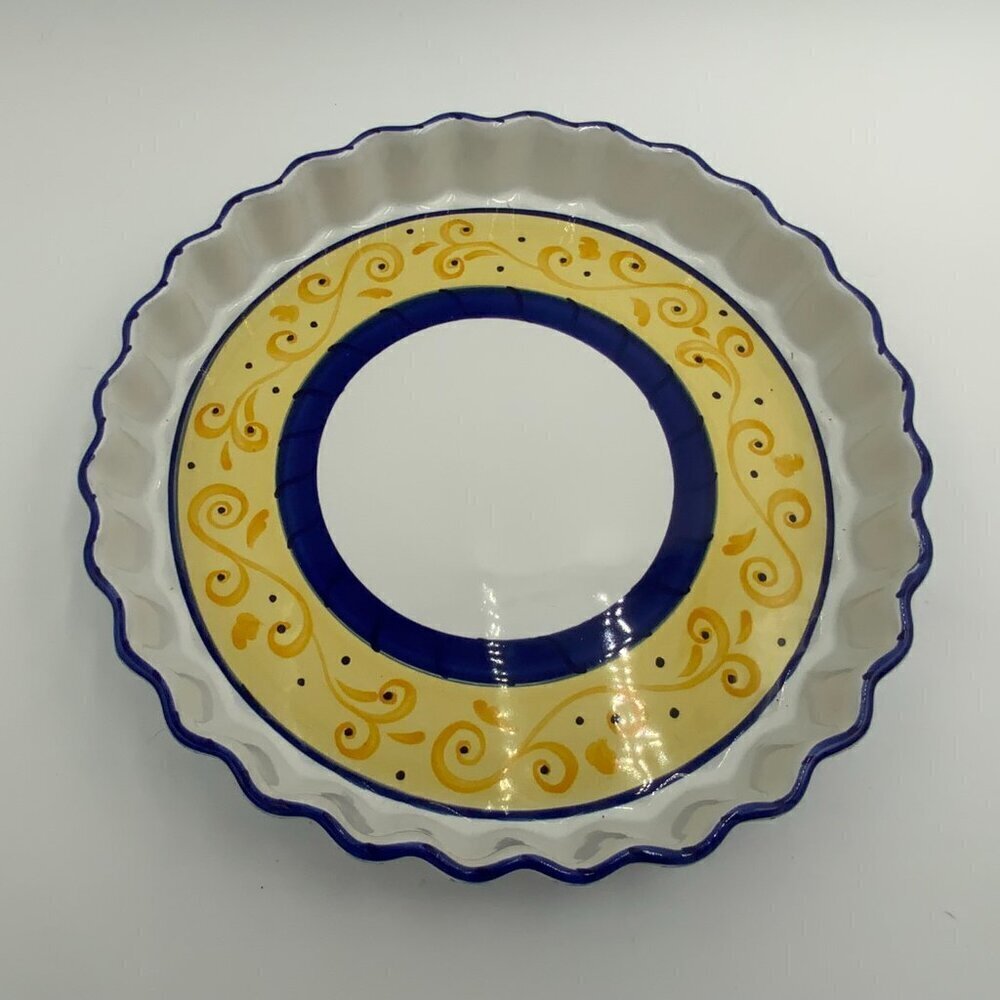 2001 Elizabeth Roache for Village Pottery Herend Hungary Quiche Dish - Picture 1 of 5
